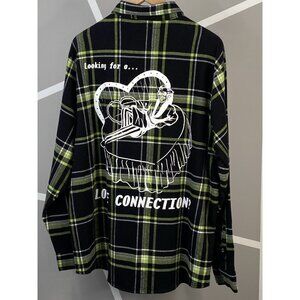 Cakeworthy Beetlejuice Betelgeuse Flannel Shirt Love Connection Men’s XL Green